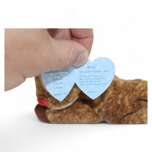 Ty Beanie Baby Roxie The Reindeer Plush Toy Red Nose 7.5" MWMT 2000 Collectible - Picture 6 of 6